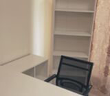 L-Shape Office Table with Large Shelf